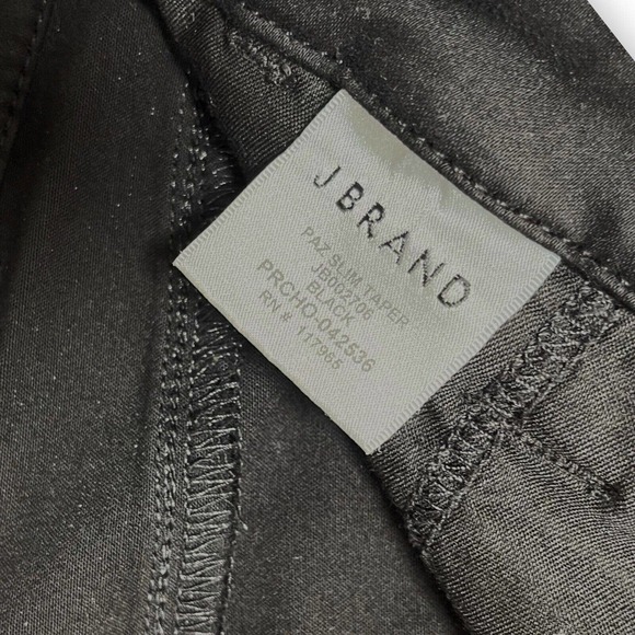 J BRAND Black Paz Slim Taper Sateen Fabric Skinny Jeans Pants Size 27 - Picture 4 of 10
